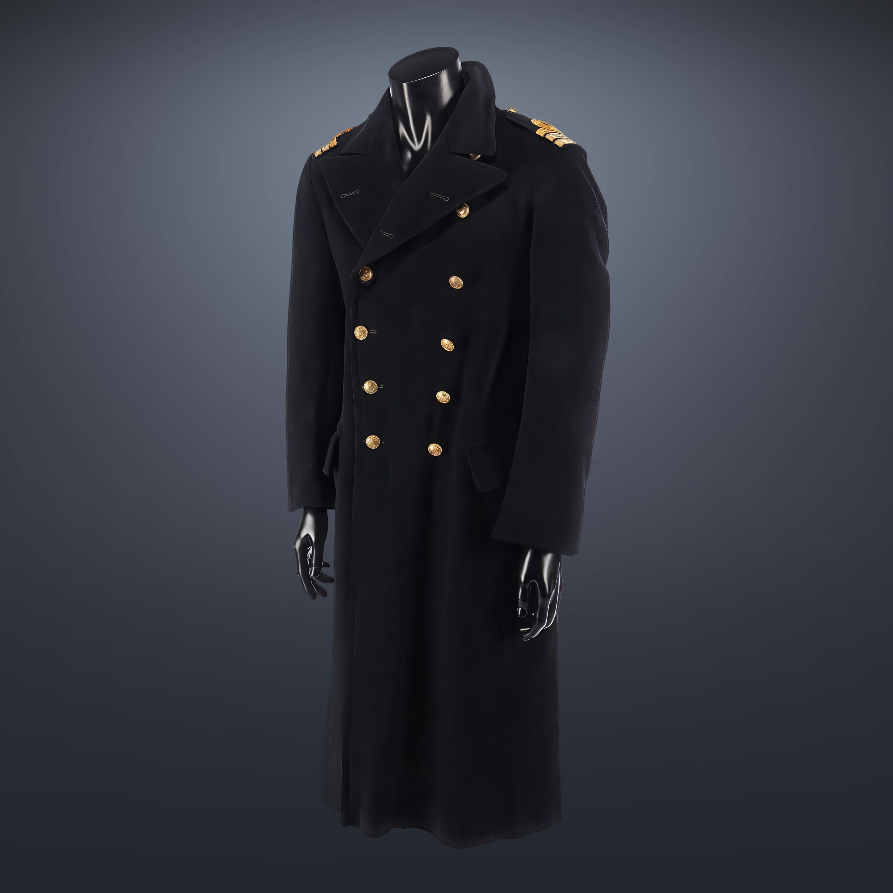 Commander Bolton’s (kenneth Branagh) Naval Overcoat from Dunkirk the Movie, 2017. Available from Kudos Memorabilia