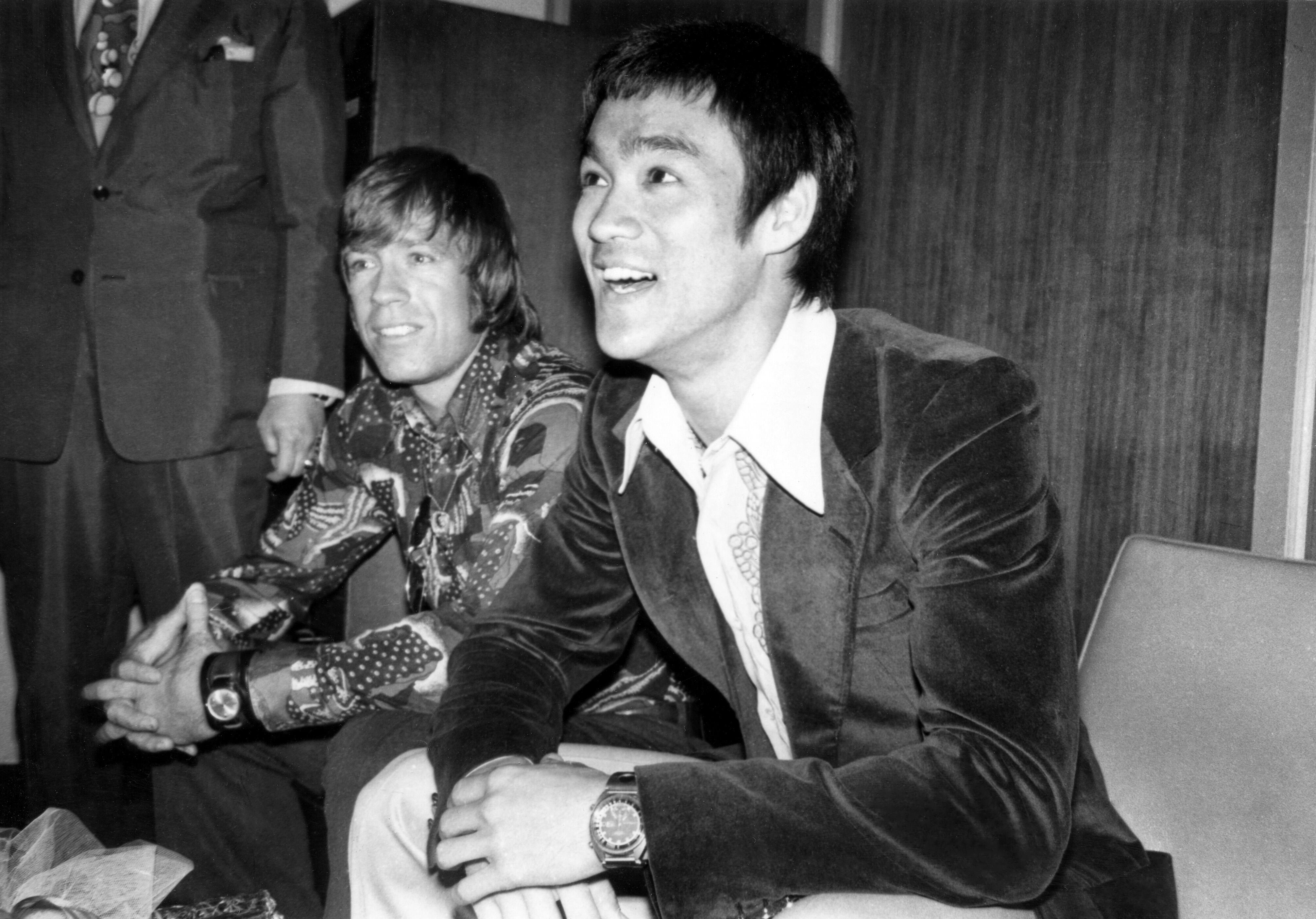 Bruce Lee and Chuck Norris enjoying a fun moment together during the filming of The Way of the Dragon (Return of the Dragon) – Bruce Lee’s directorial debut - in 1972.