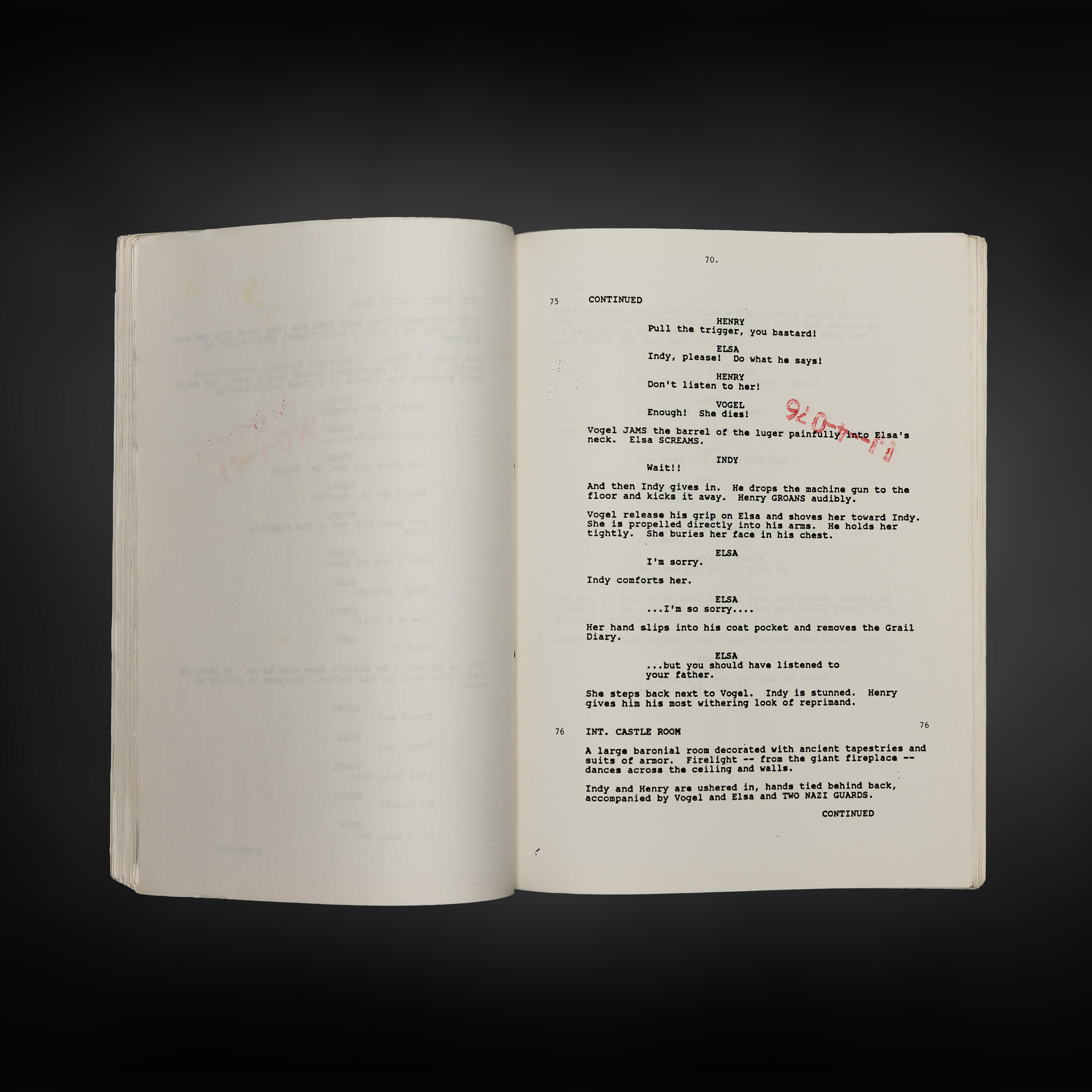 Rare Collector’s Original Production Screenplay for 'Indiana Jones and