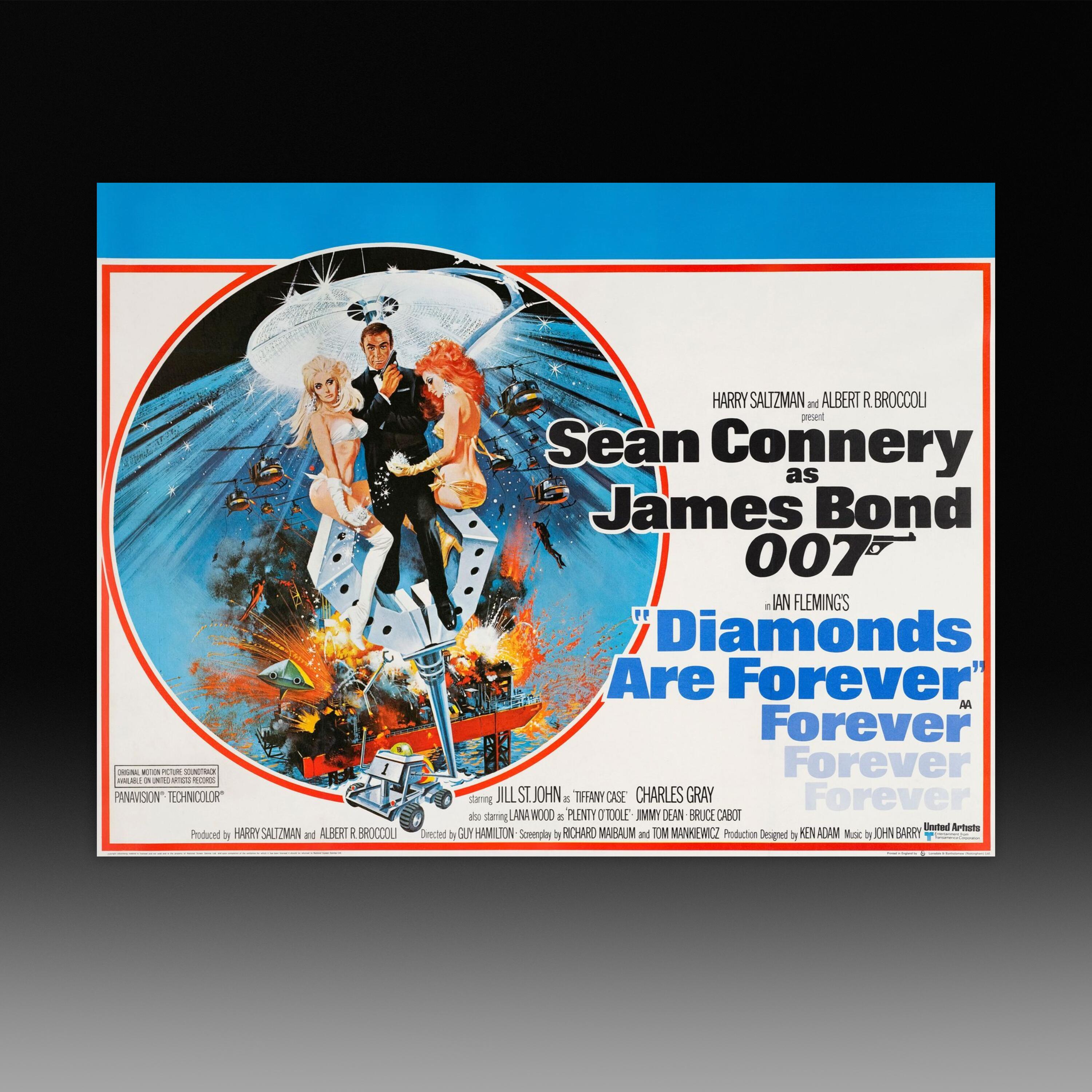 Diamonds Are Forever (1971) - The Classic Vintage British Quad Poster on Linen - On Sale Now from Kudos Memorabilia Ltd