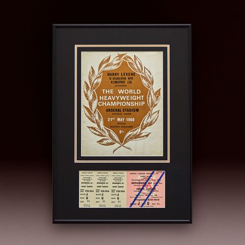 Muhammad Ali Vs Henry Cooper 2, 1966, Official Ticket And Fight Program display