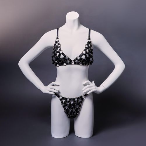 Barb Wire - Leather and Metal Lattice bikini style Costume