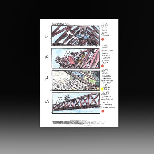 James Bond 007 - Casino Royale (2006) Full Colour Storyboard - Construction Site Freerunning Chase
