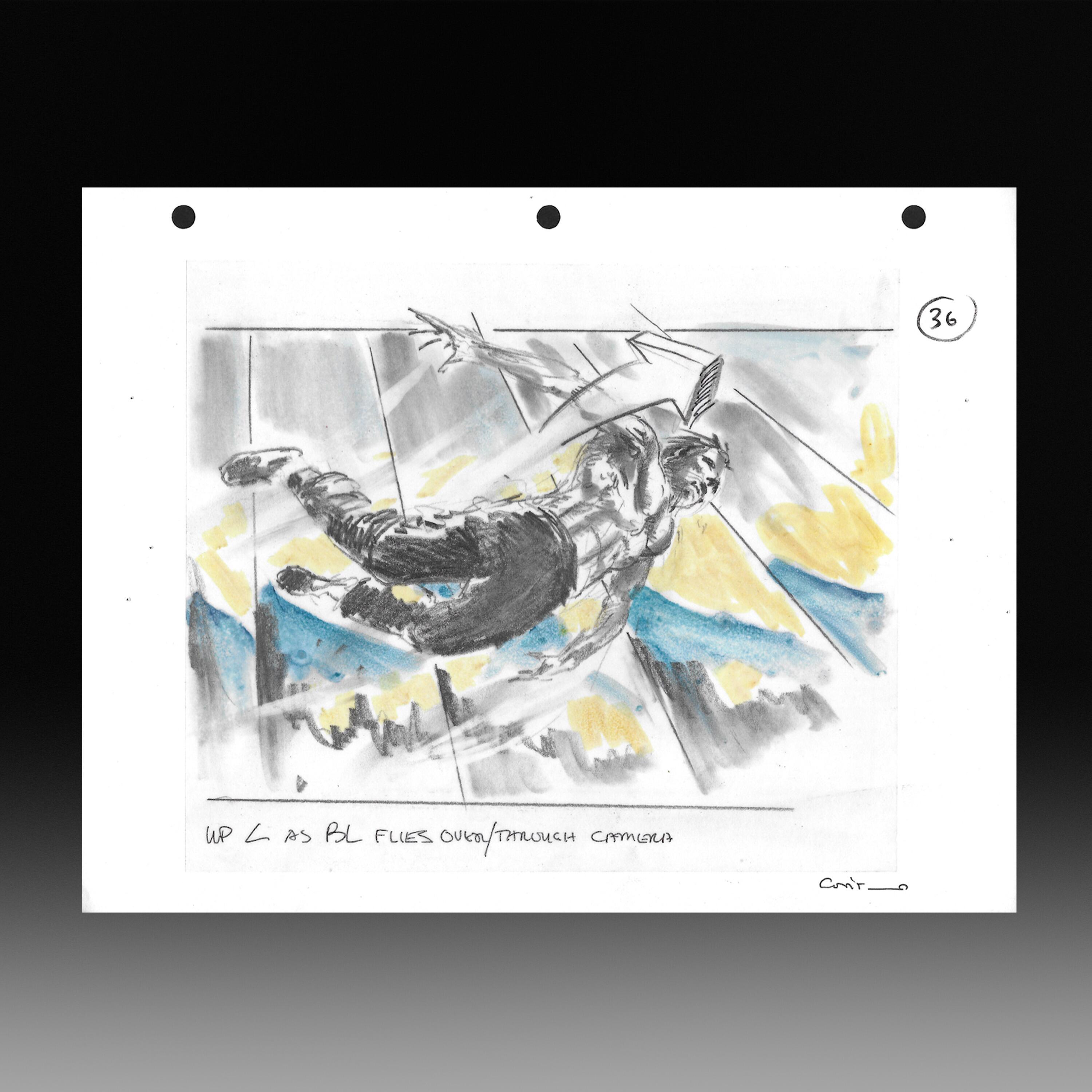 The Bruce Lee Story,  A original production concept art design storyboard 3