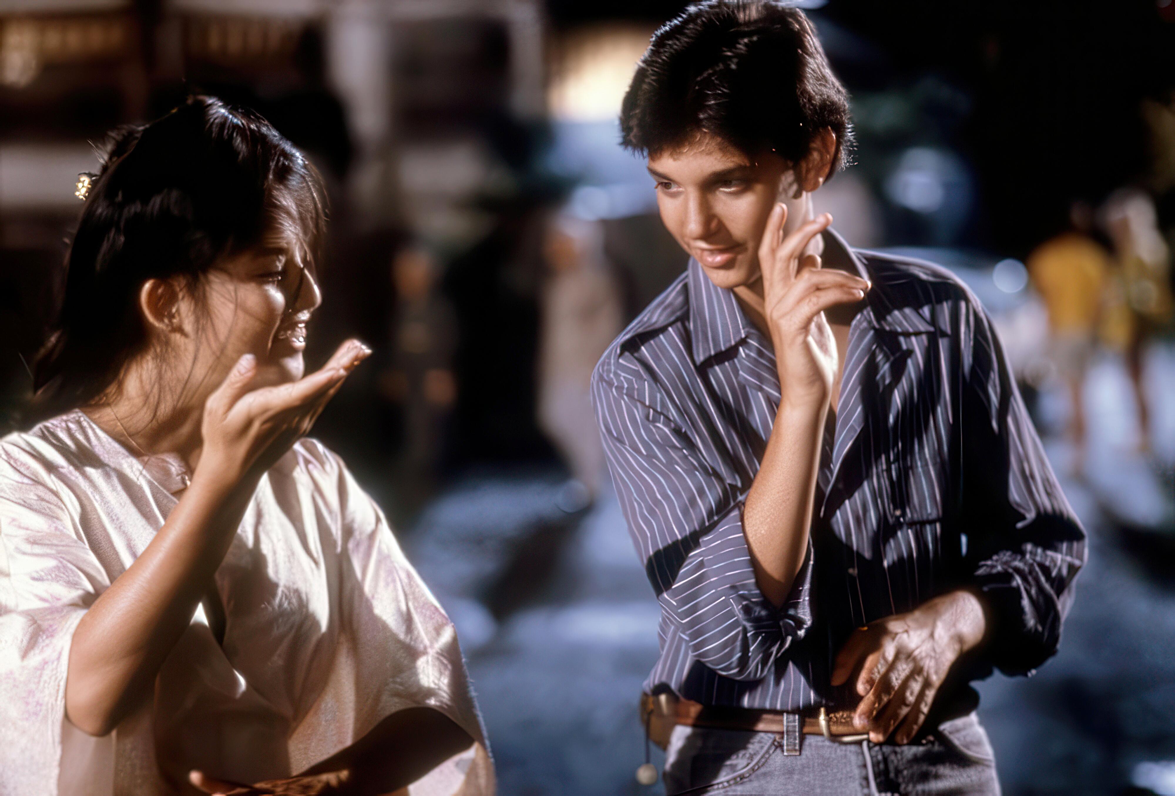 Tamlyn Tomita and Ralph Macchio practising "Drum" Kata in 'The Karate Kid 2' (1986)