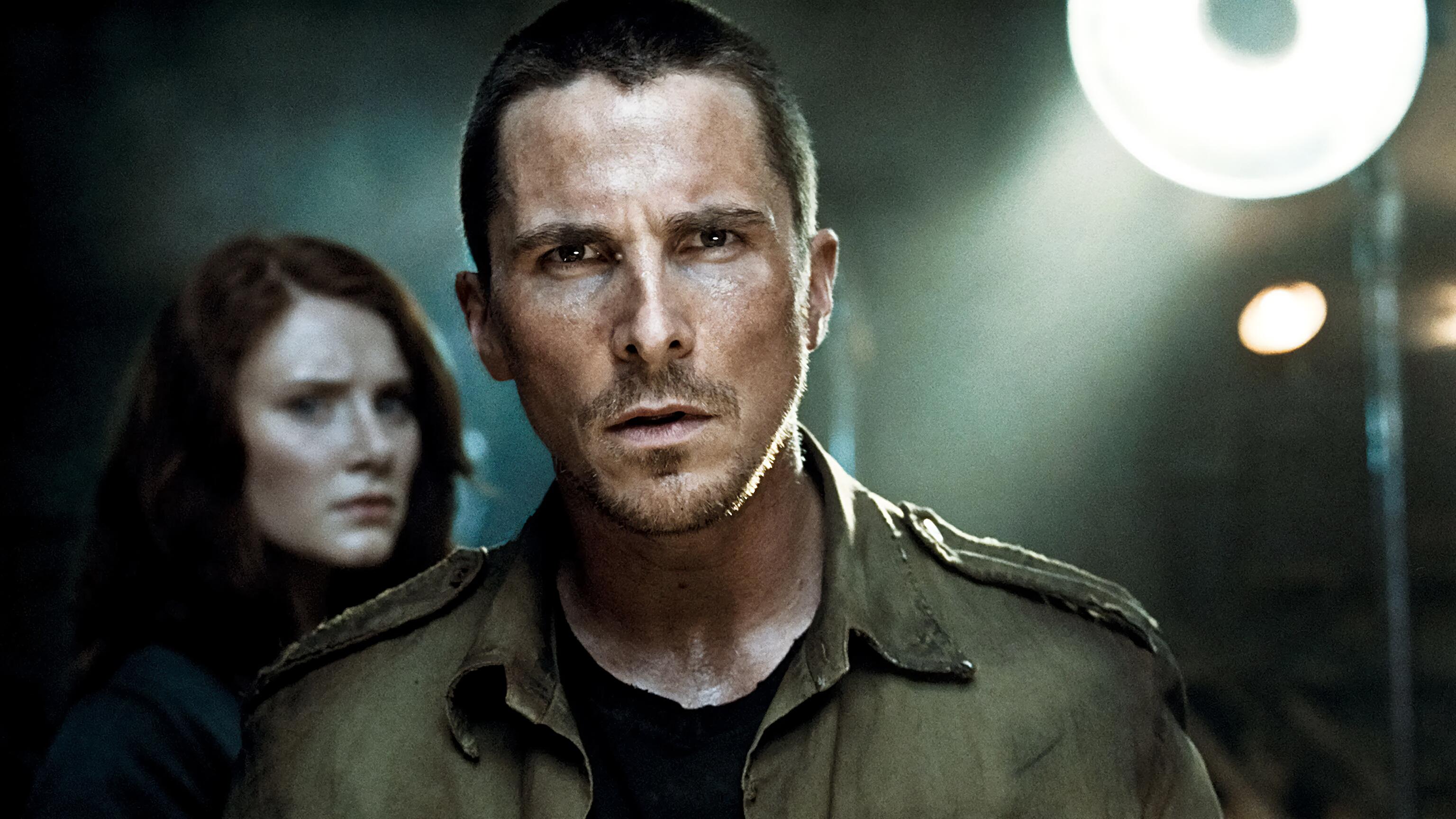 Image of Christian Bale from Terminator Salvation with Moon Bloodgood as Blair Williams
