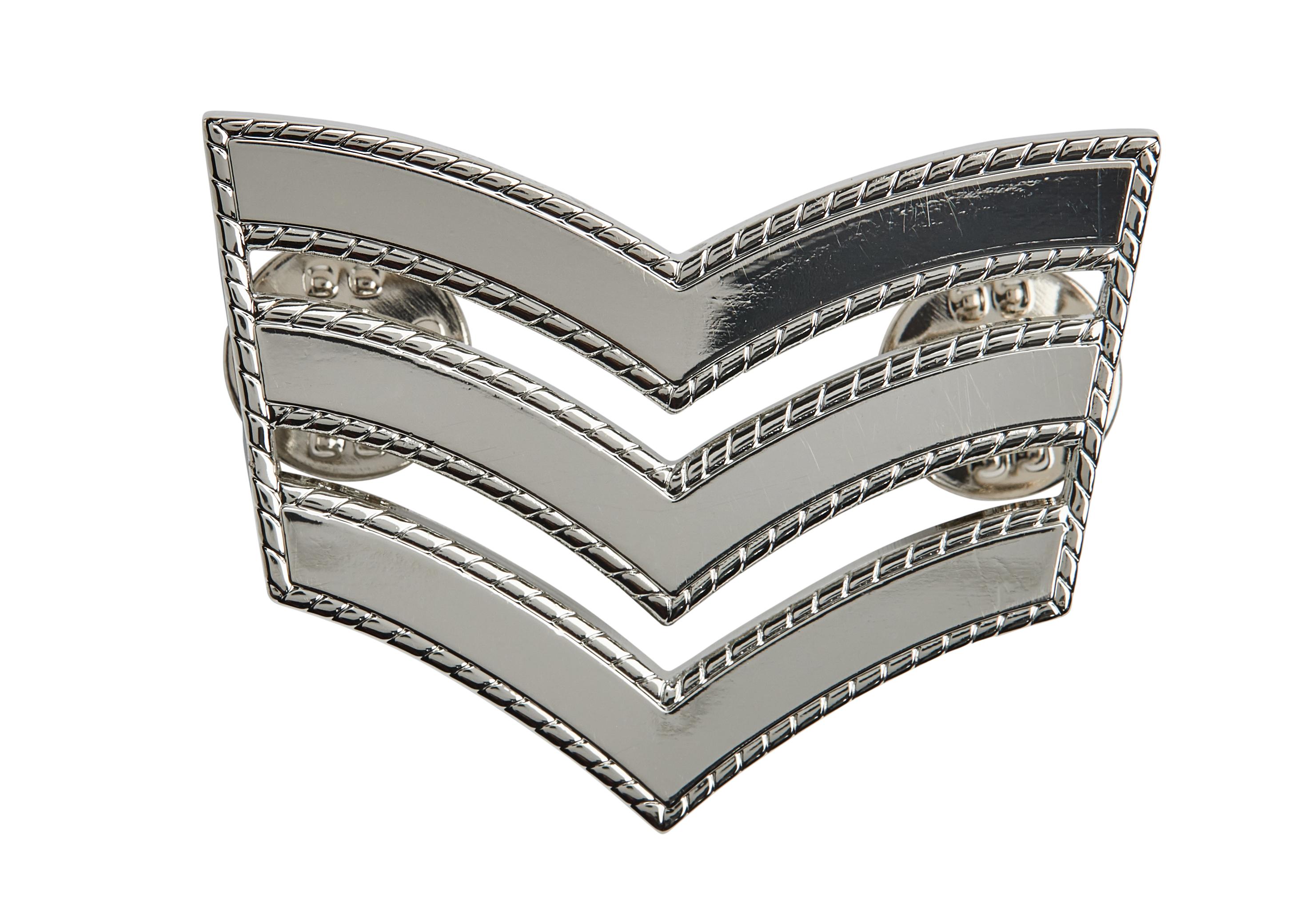 Police Sergeant Stripes Chevrons METAL Roped Edge Epaulettes Rank Sgt   H 10c1 Original 64980 