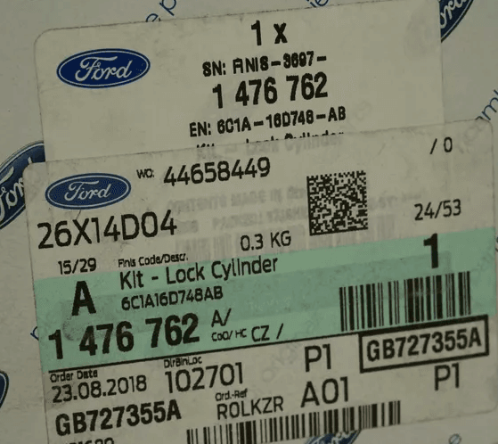 Ford Transit TT9 | Lock Cylinder Kit | 1476762 | GFN Parts
