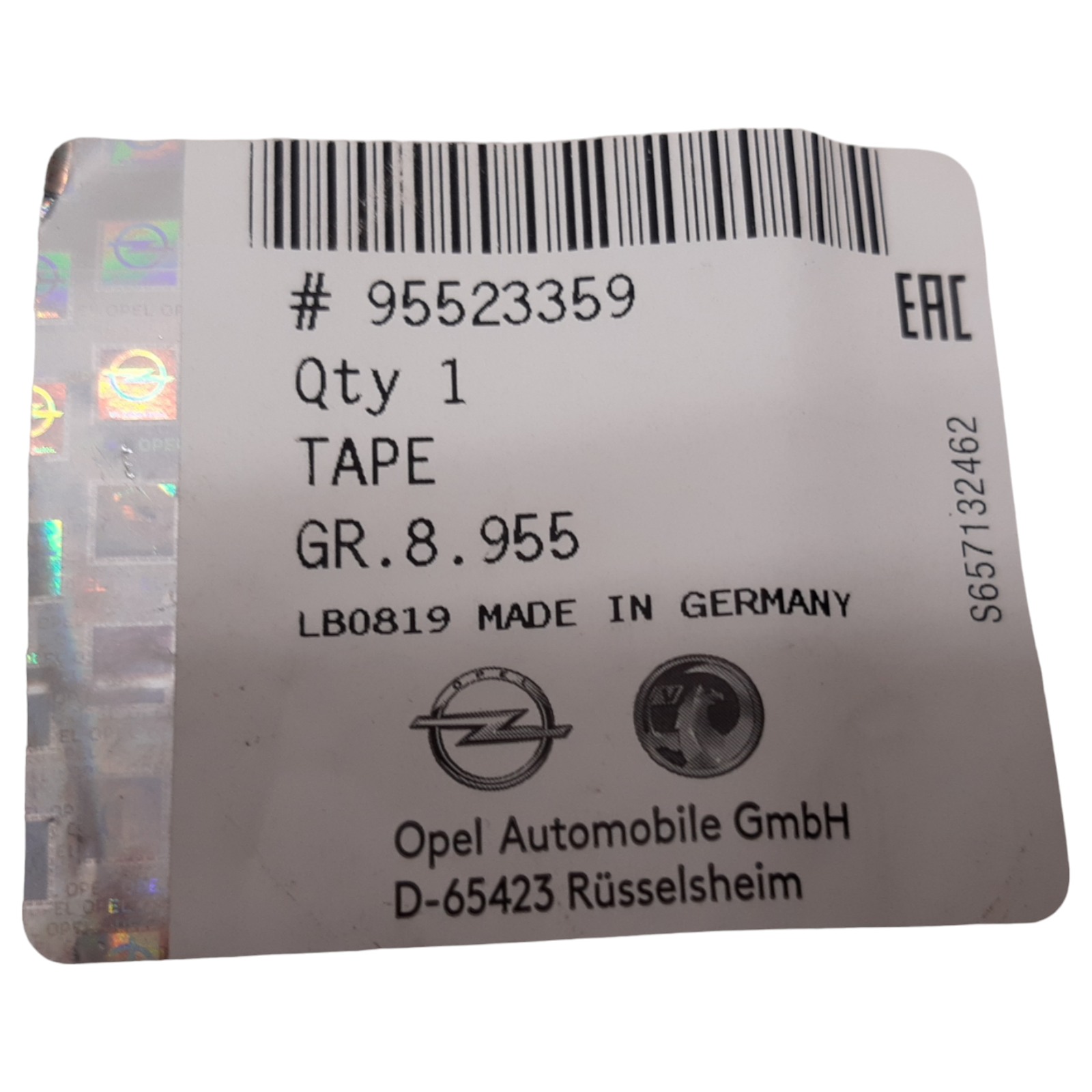 Vauxhall OEM Black Ribbon Tape
