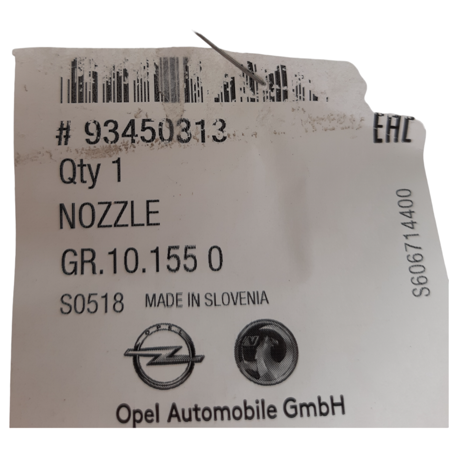 Genuine Vauxhall Vivaro B Windscreen Washer nozzle 93450313
