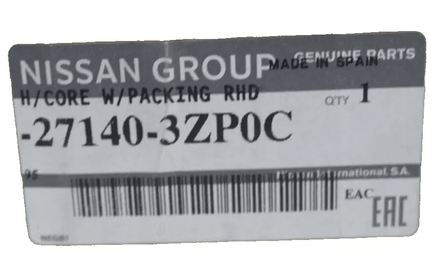 Genuine Nissan Pulsar Front Heater Core Assembly 271403ZP0C