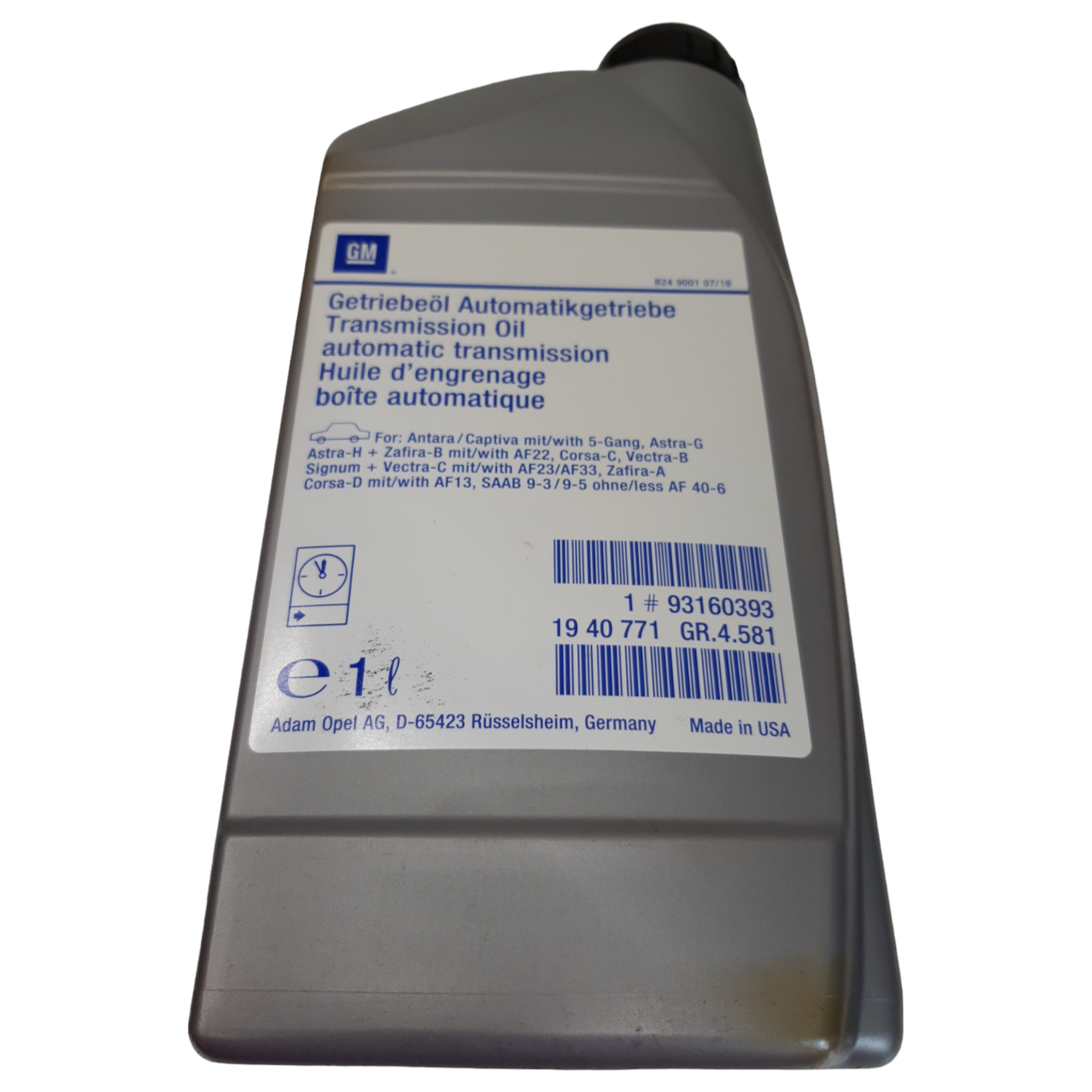 Vauxhall | Automatic Transmission Oil 1 Litre | 93160393 | GFN Parts