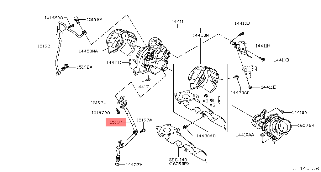 Nissan | Turbocharger Oil Outlet | 1519700Q0E | GFN Parts