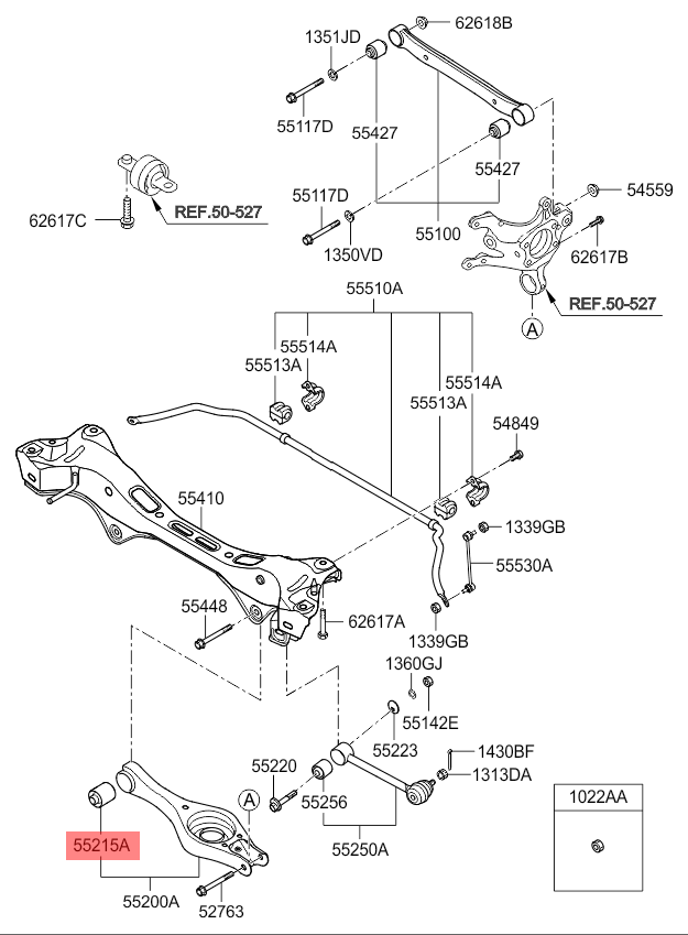 KIA factory Rear Suspension Arm Bush 552151H000