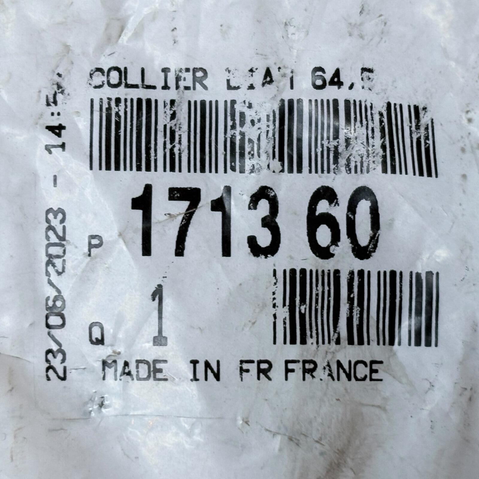171360 PSA Citroen / Peugeot / Vauxhall Pipe Clamp 64.5mm | 1713...