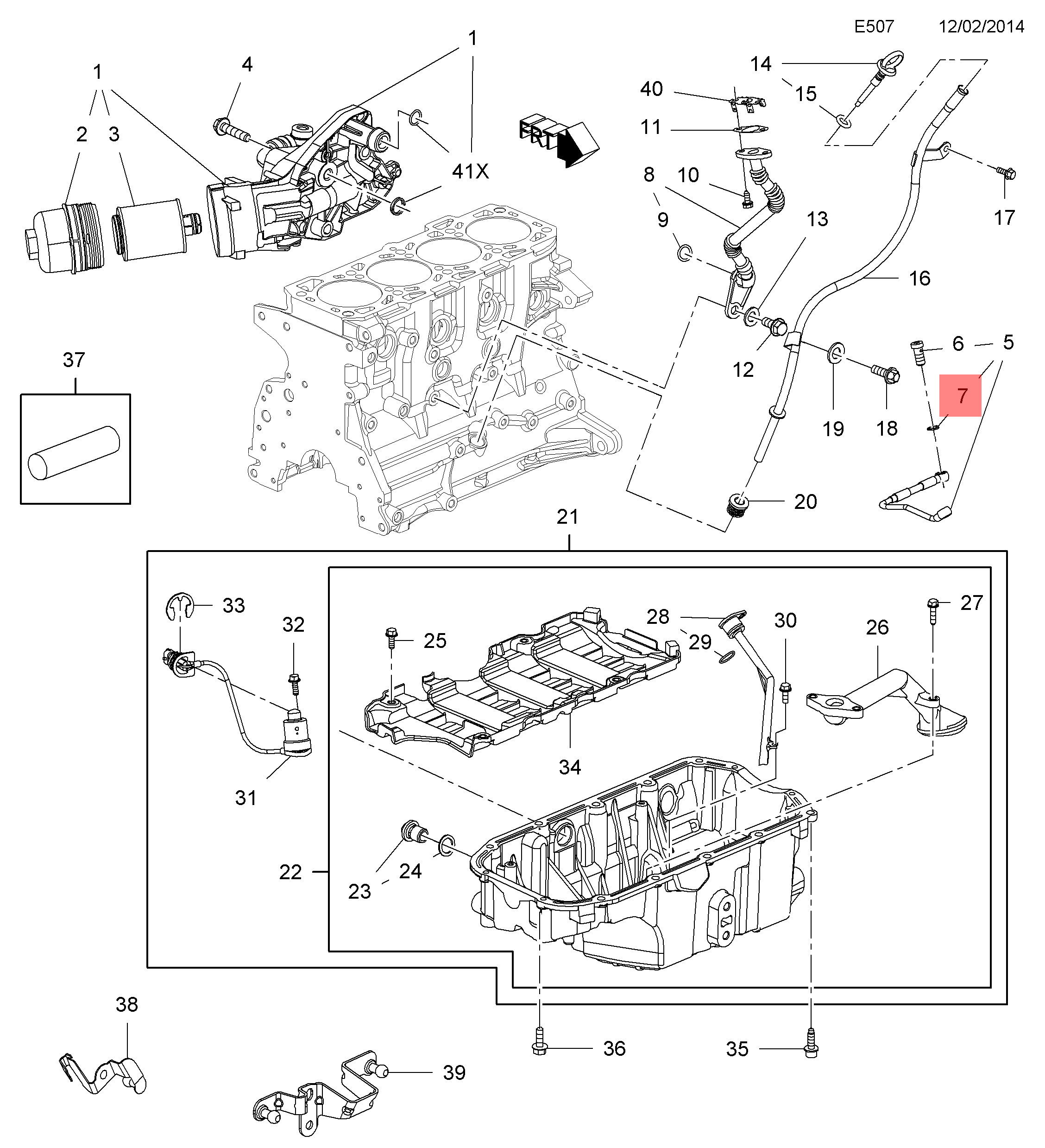 Genuine Vauxhall Oil feed pipe gasket 55587258