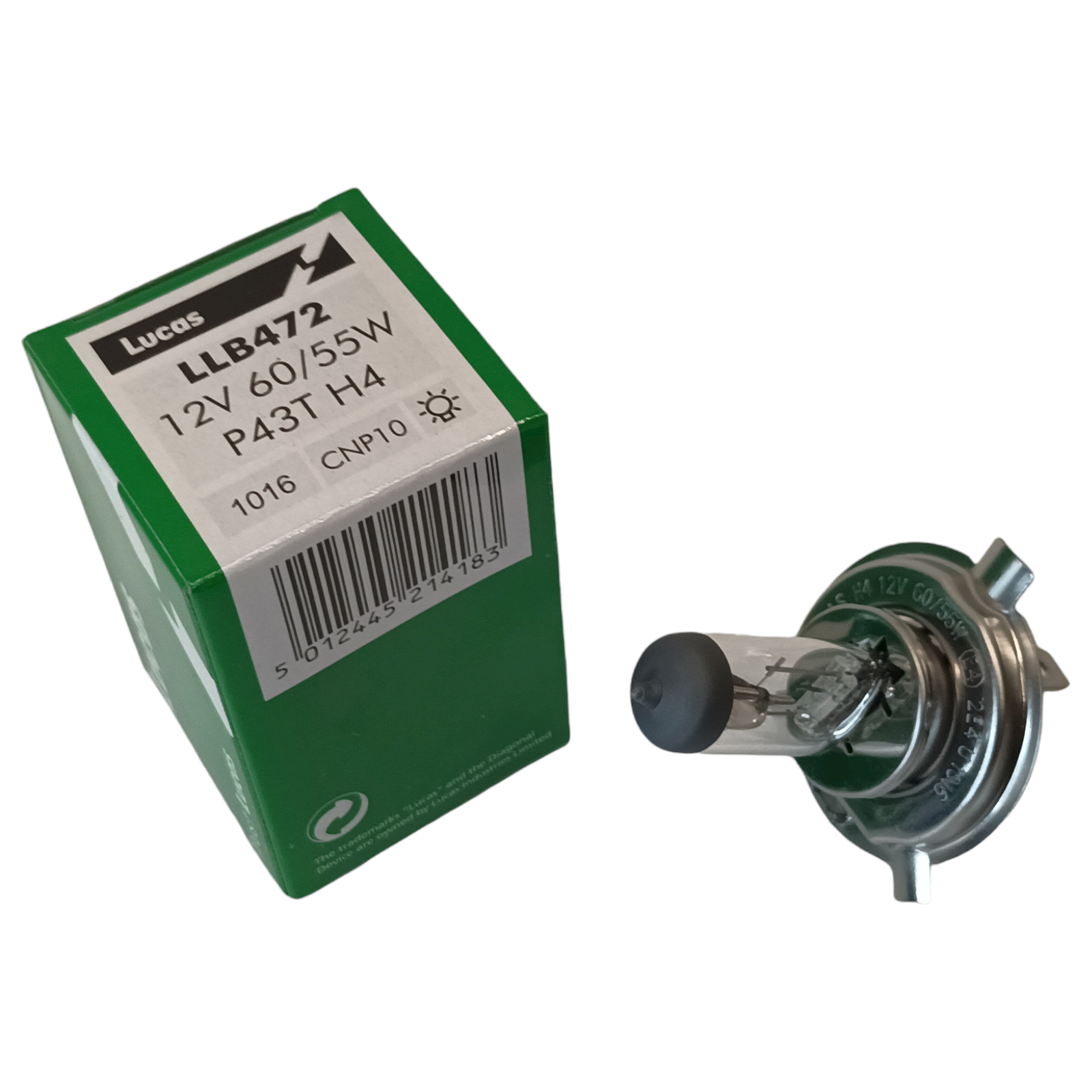 2x H4 Genuine Lucas Headlight bulb - 12V 60/55W. Car H4 LLB472 – VIN R