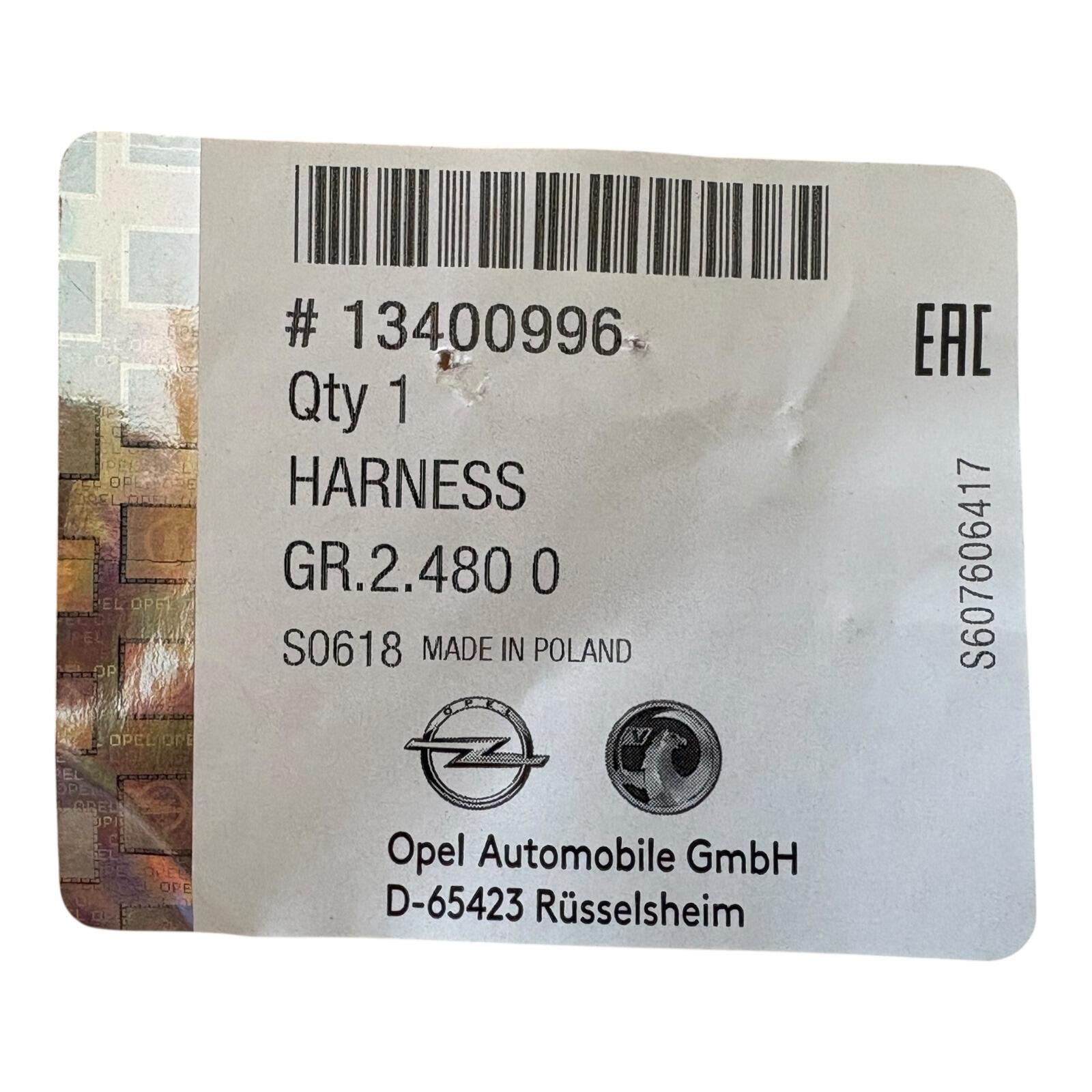 Genuine Vauxhall J 3dr RH OS Rear lamp wiring harness 13400996 – VIN R