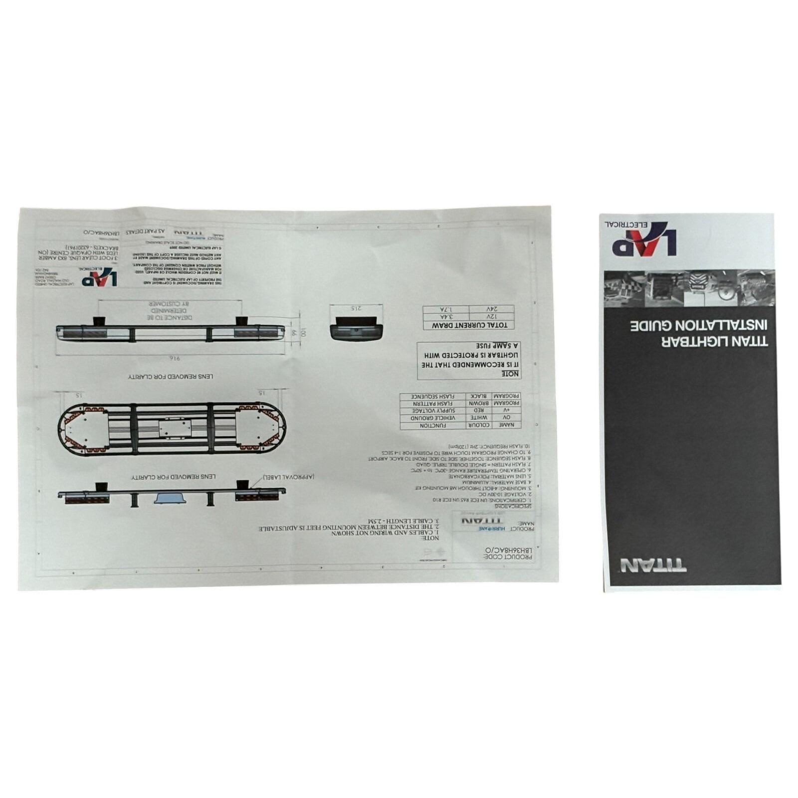 Premium LAP Electrical 3ft Hurricane Titan Light Bar 10–30V Clear Lens