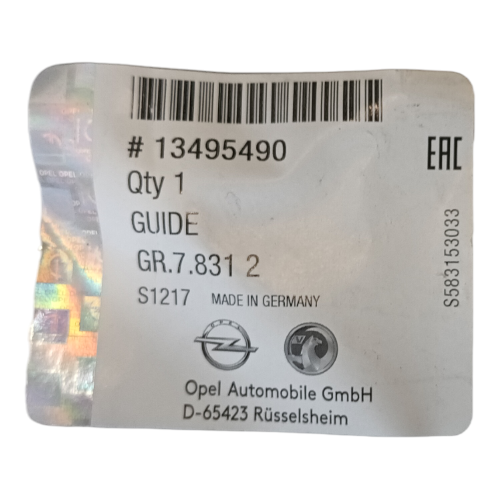 Vauxhall Adam | LH Front Bumper Guide | 13495490 | GFN Parts