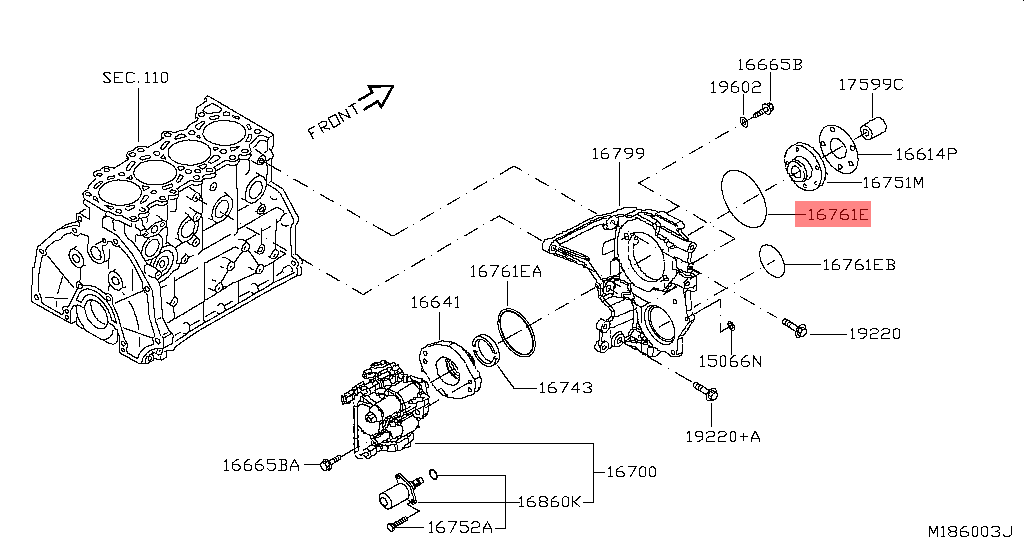 Genuine Nissan Injector pump O-Ring 16781BN302