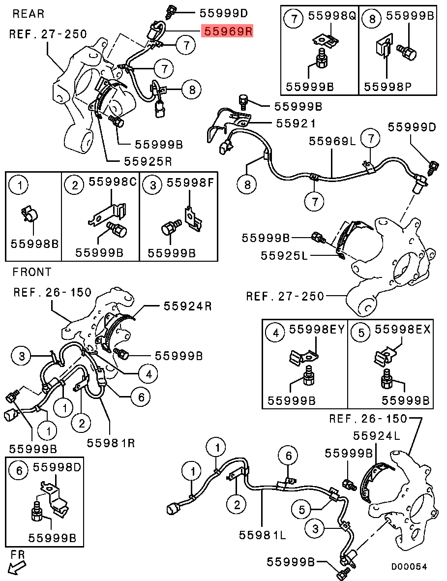 Mitsubishi OEM Pajero RH Rear ABS Sensor Assembly