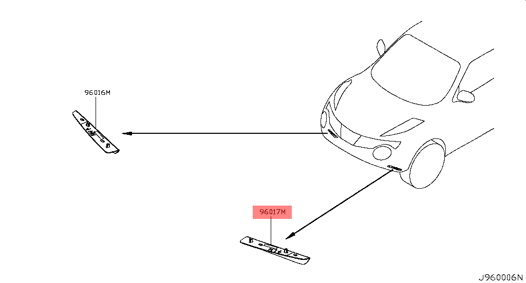 Genuine Nissan Juke F15E LH NS Front air spoiler 960171KA0A