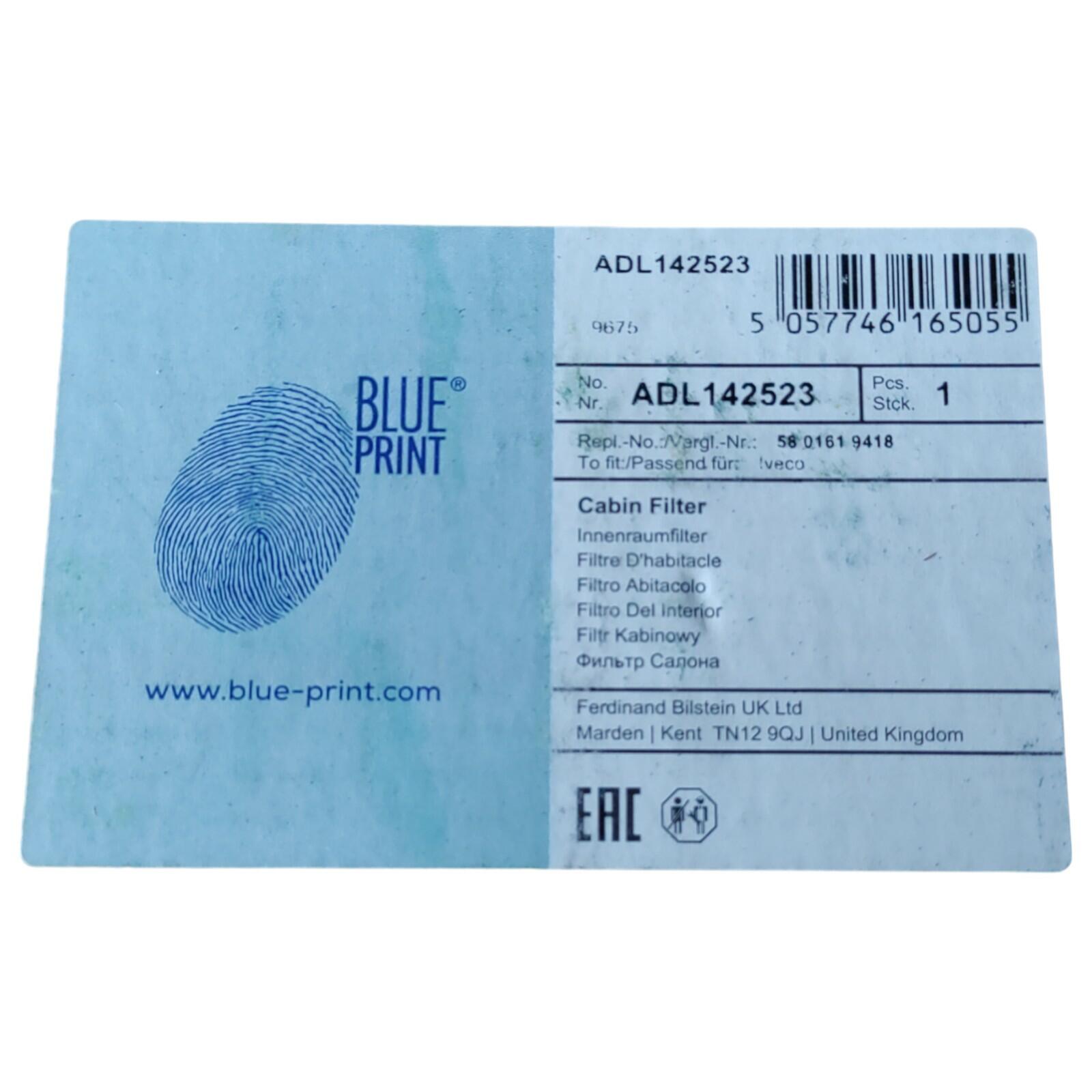 Blue Print Filtre D'Habitacle ADL142513 - Filtre à Charbon Actif Pour Fiat 500, Panda Et Abarth