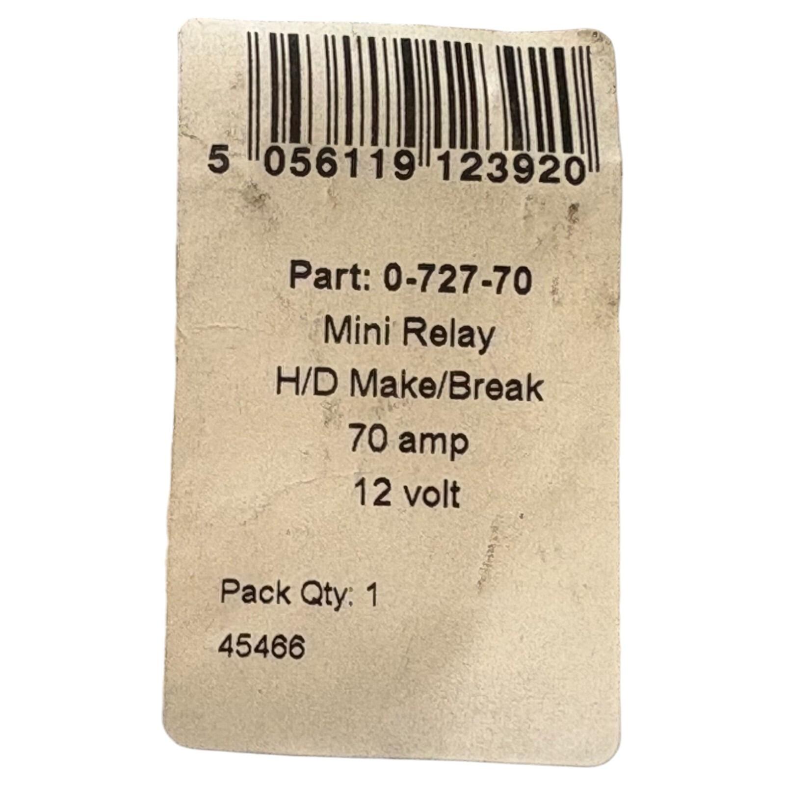 Durite 12V Mini Heavy Duty Make/Break Relay – 100A – Sealed With Resistor – 0-727-72