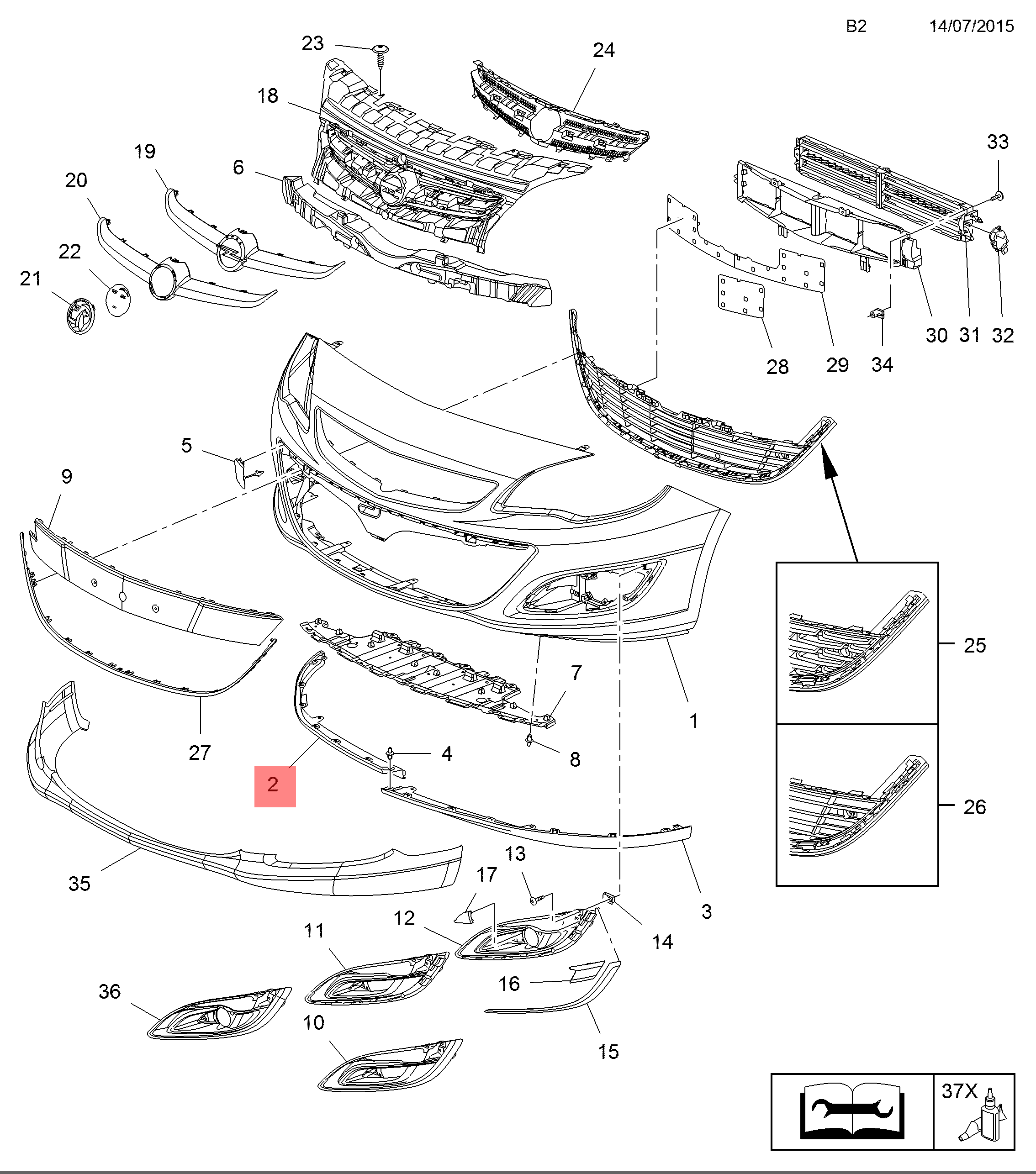 Bracket For Rhs Vauxhall Car & Truck Calipers & Brackets FRONT RHS BUMPER BRACKET GUIDE ...