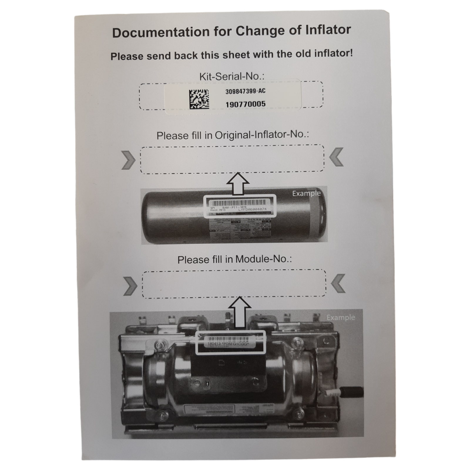 Genuine Honda CR-V Airbag inflation kit 04790S5AG00 04790-S5A-G00