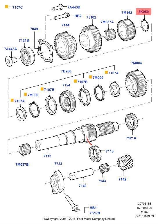 Genuine Ford Ranger (TKE) 6 Speed manual transmission snap ring 1713122