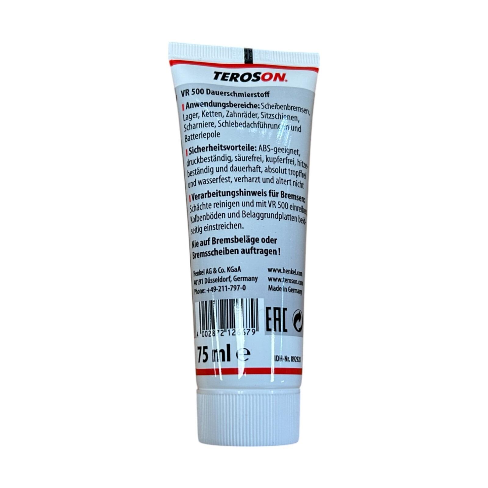 Genuine FIAT Teroson VR 500 Brake  anti-squeak paste 75ml 0052057967