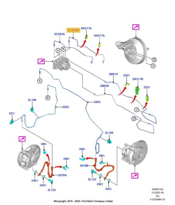 Ford OEM KA+ / Figo (CDU) Brake tube assembly
