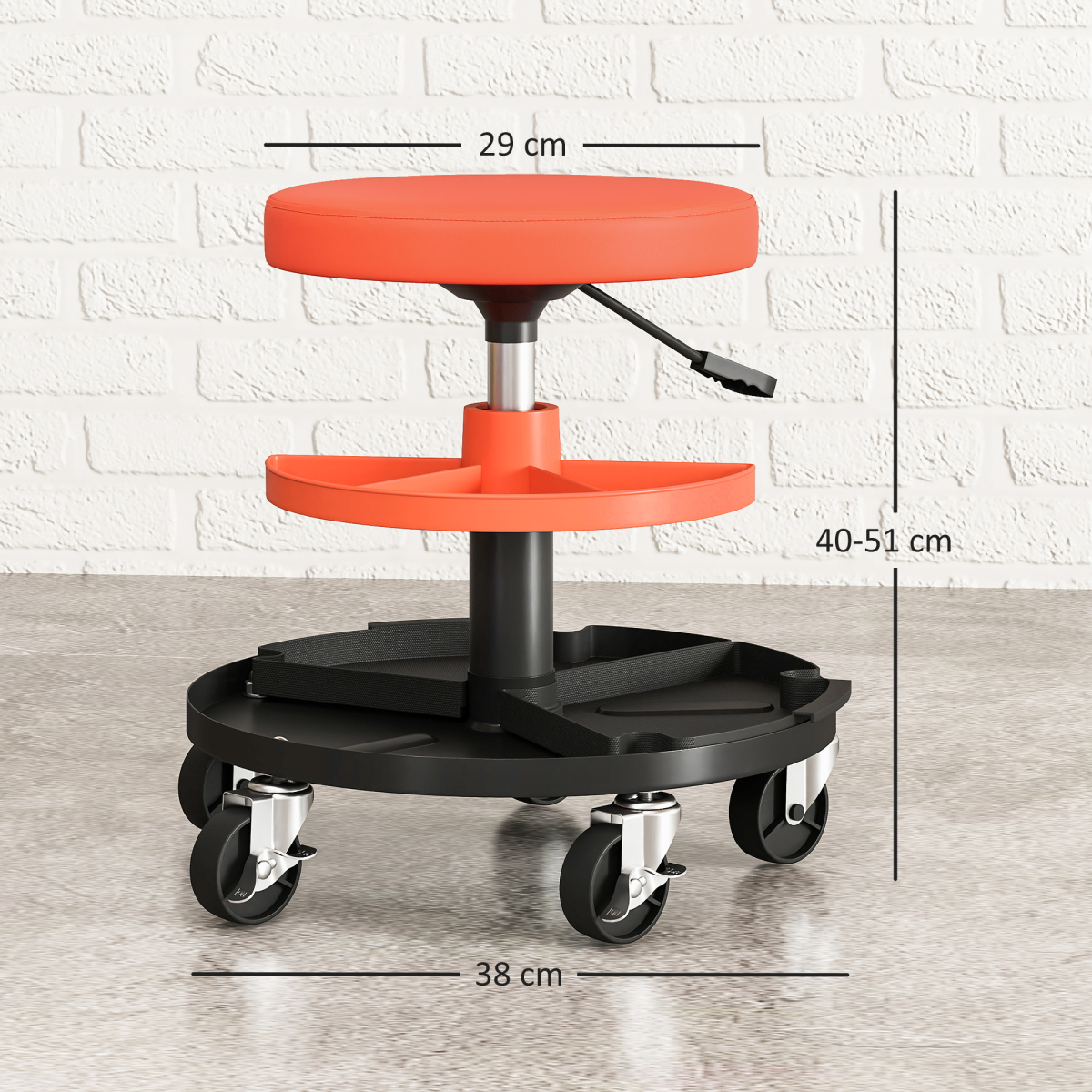 HOMCOM Rolling Mechanic Stool - Capacity