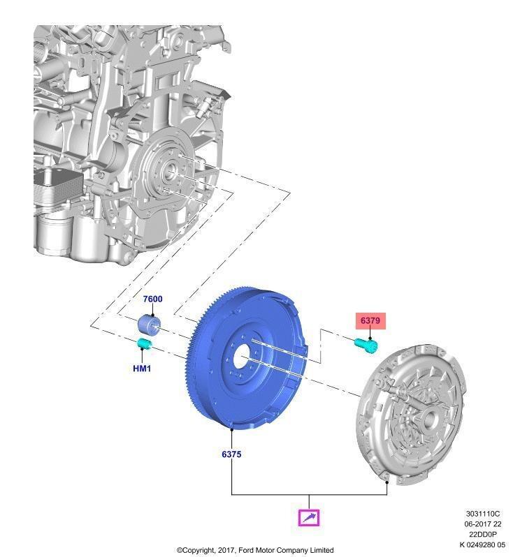 Ford Transit / Tourneo Custom | Flywheel M11 x 25mm Hex Head Bolt ...