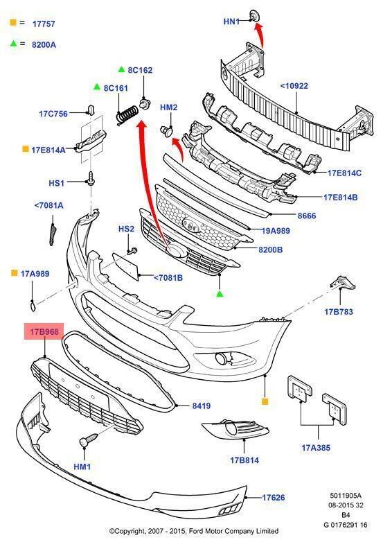 Genuine Ford Focus Front Grille 1497510 – VIN Required
