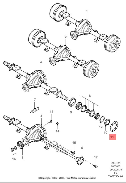 Genuine Ford Transit (TT9) Rear axle shaft gasket 1387849