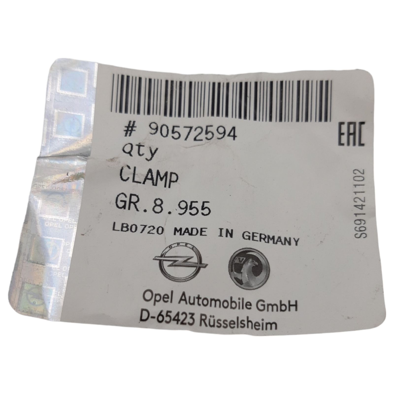 OEM Vauxhall 27mm Hose clamp 90572594