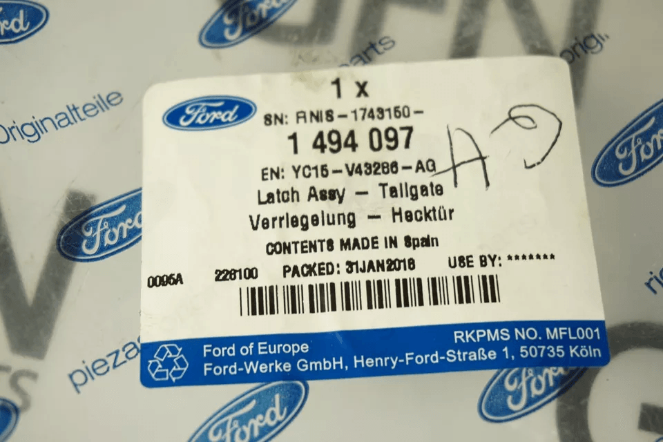 Ford Transit FY / TT9 | RH Upper Tailgate Latch Assembly | 1494097 ...