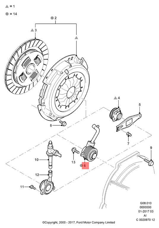 Ford | Clutch Slave Cylinder Assembly | 1827889 | GFN Parts