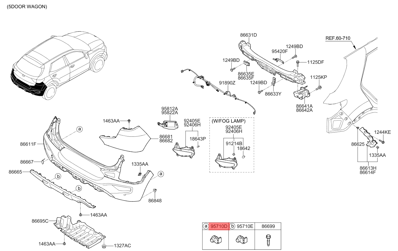 Kia Stonic | Rear Ultrasonic Parking Sensor Assembly