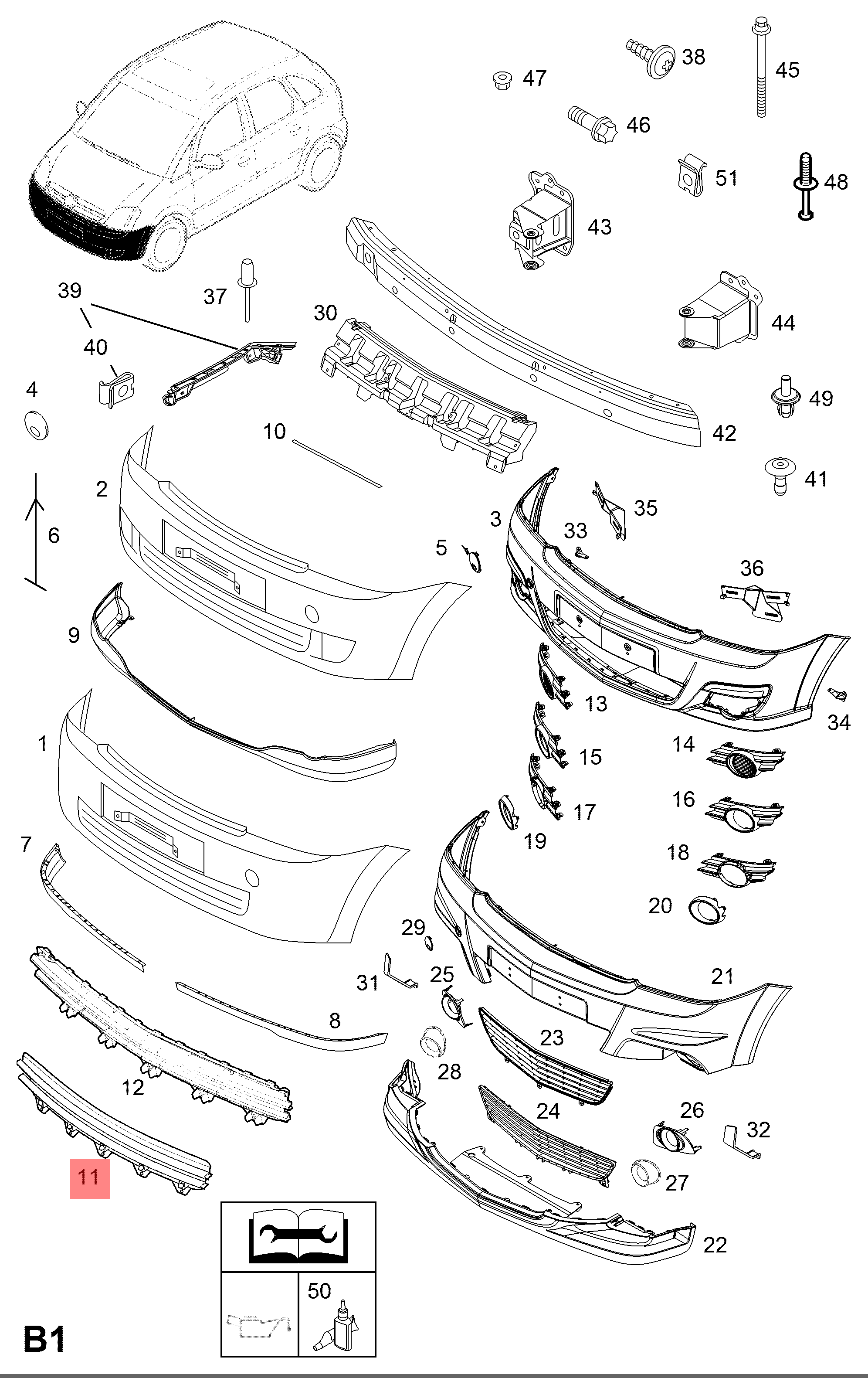 Genuine Vauxhall Meriva A Lower radiator grille 13185203