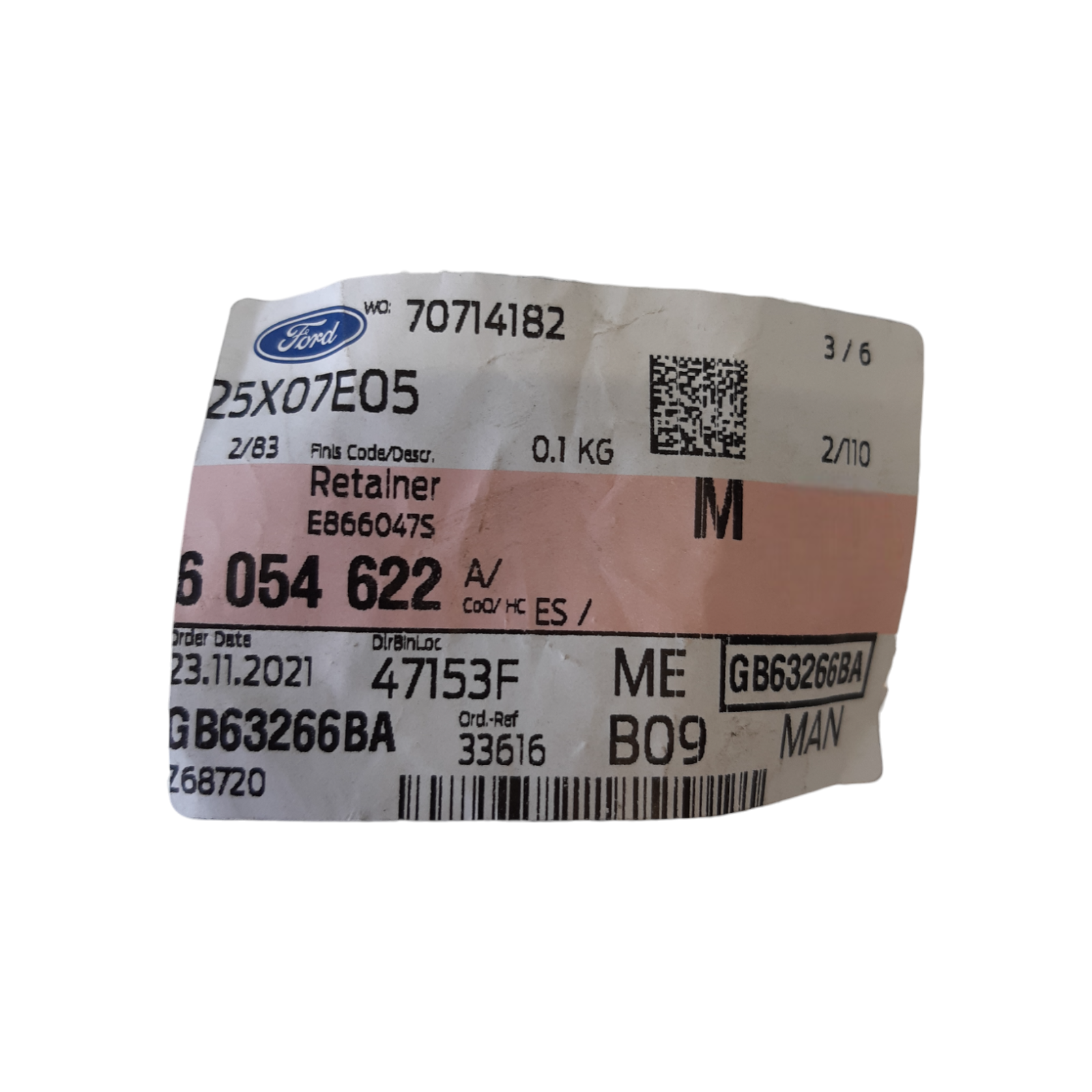 Genuine Ford Rear bumper retainer 6054622
