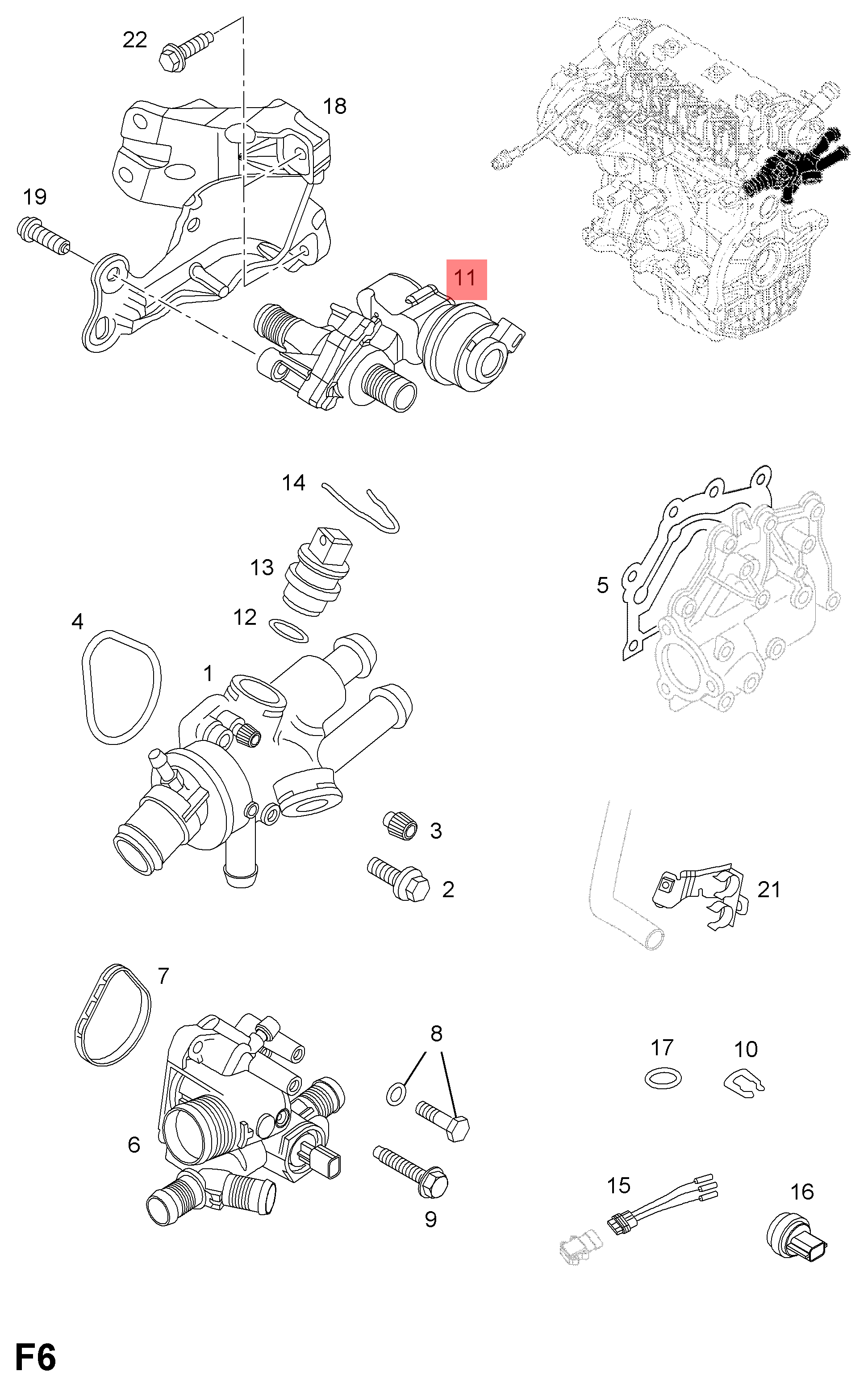 Vauxhall Movano B Vivaro A Coolant Flow Valve 95514688 vauxhall-movano-b-vivaro-a-coolant-flow-valve-95514688