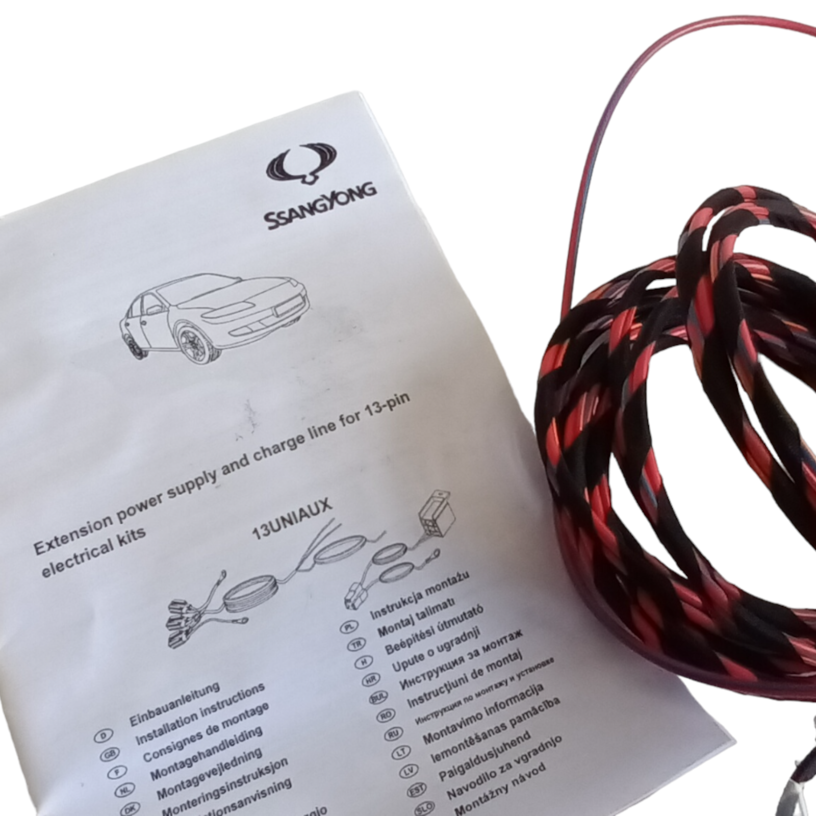 Genuine SsangYong Korando Sport 13 Pin extension cable and charge line 13UNIAUX