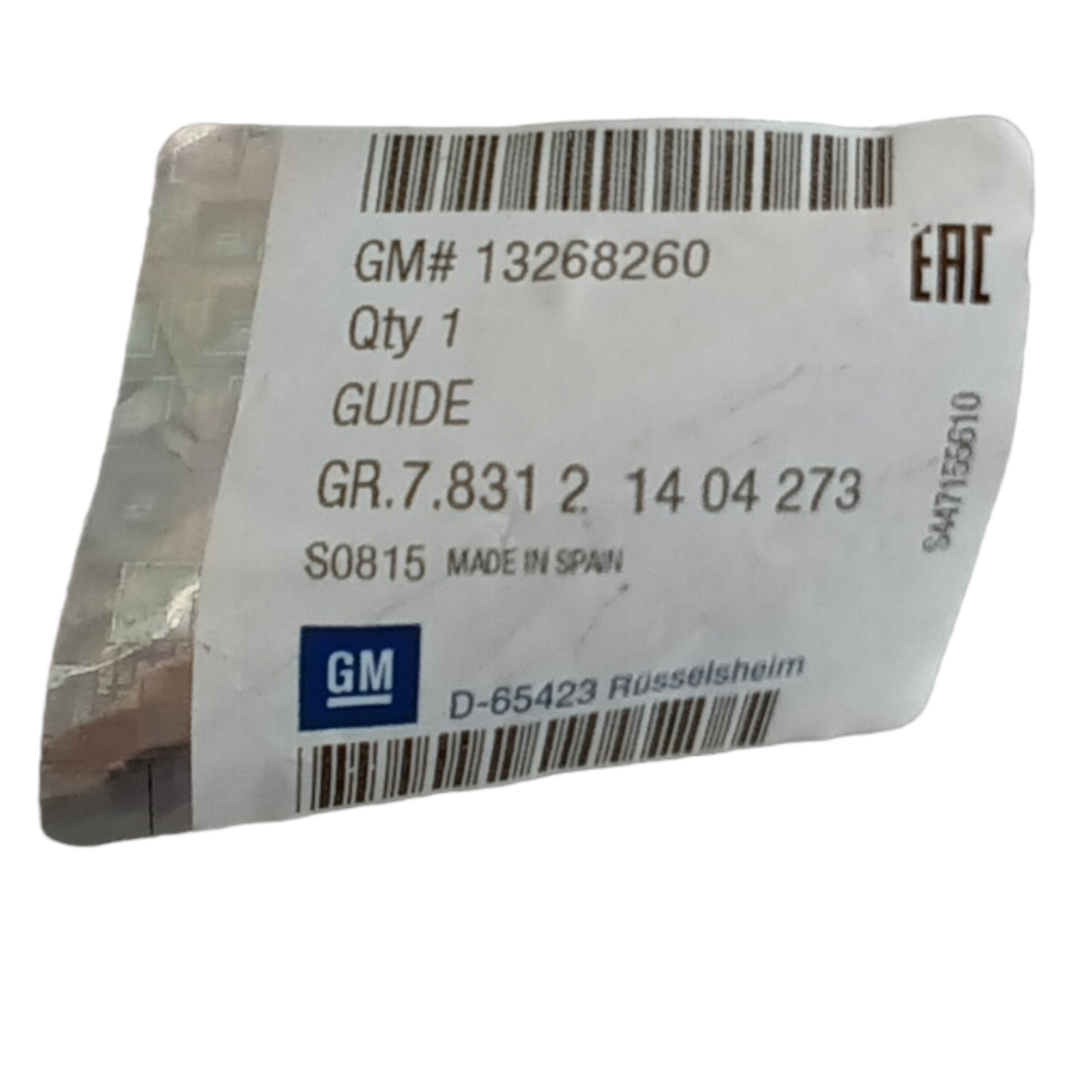 Genuine Vauxhall Meriva B Rear bumper to rear end centre guide 13268260