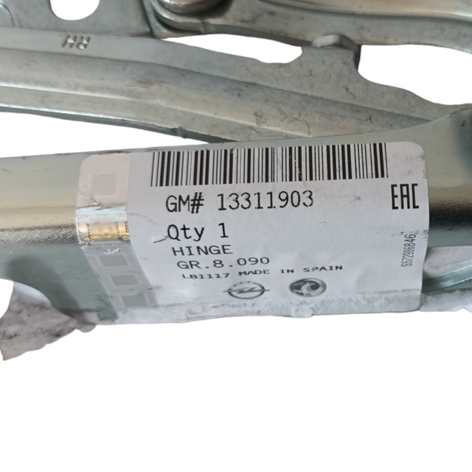 Direct-fit Vauxhall Corsa D / E RH OS Bonnet Hinge — part number 13311903