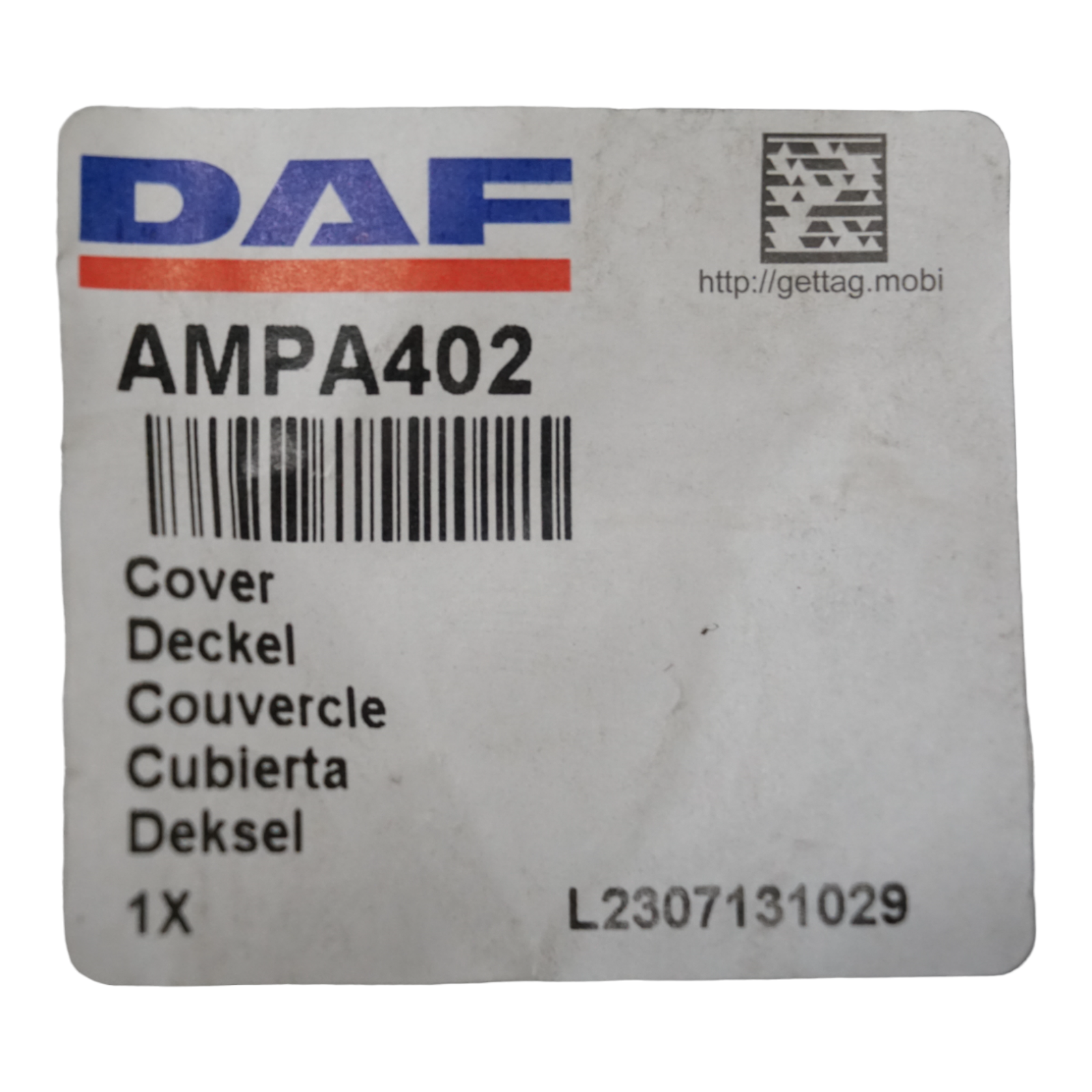 Genuine DAF Air cleaner cover AMPA402