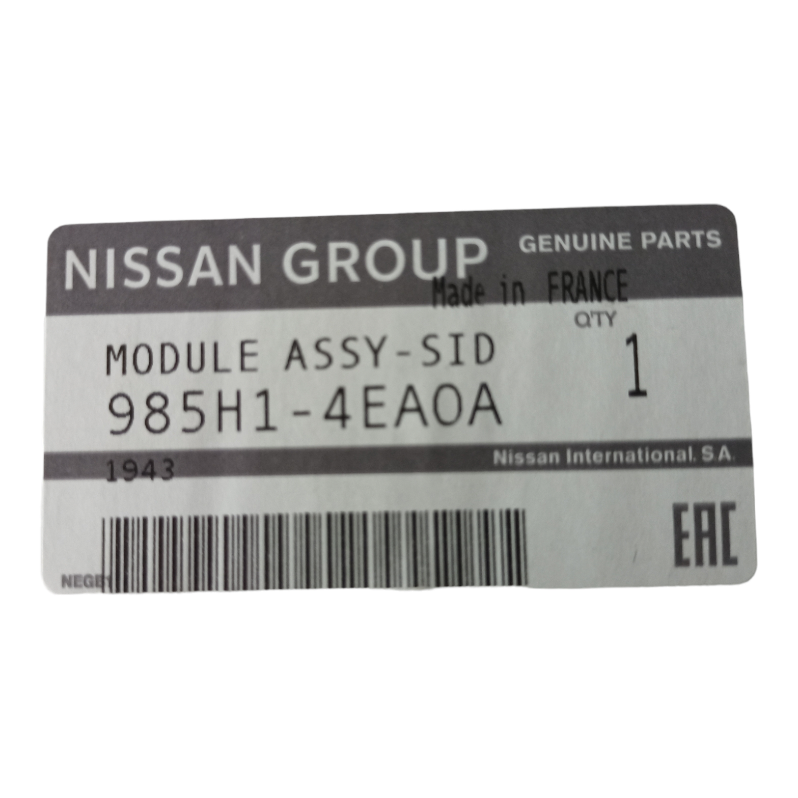 Genuine Nissan Qashqai J11E Front LH Side Airbag Module Assembly 985H14EA0A